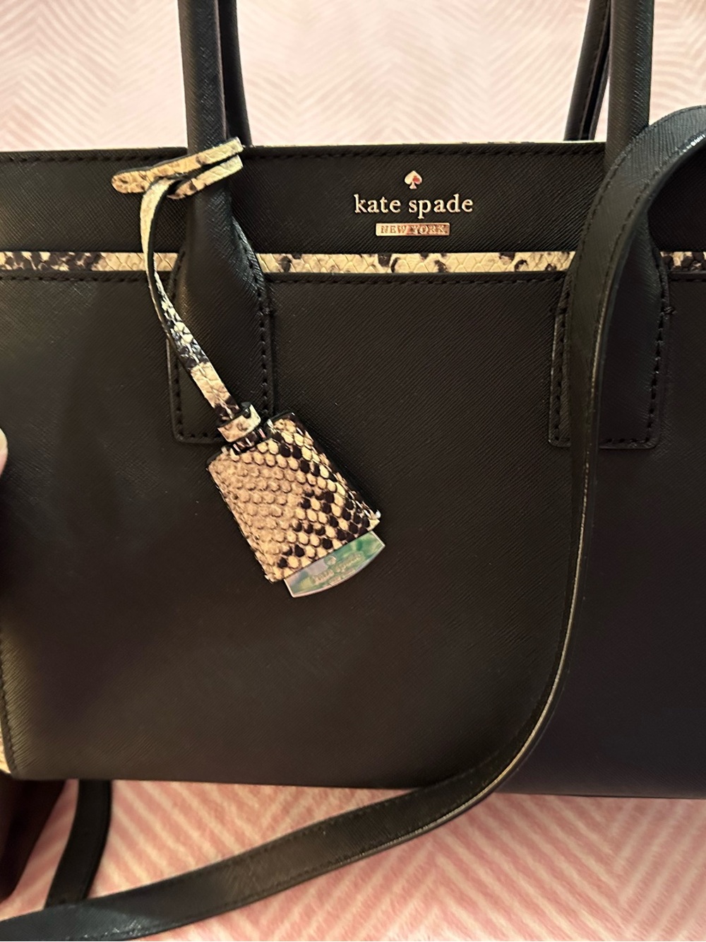 kate spade Black Satchel with Snakeskin Accent - Picture 2 of 5